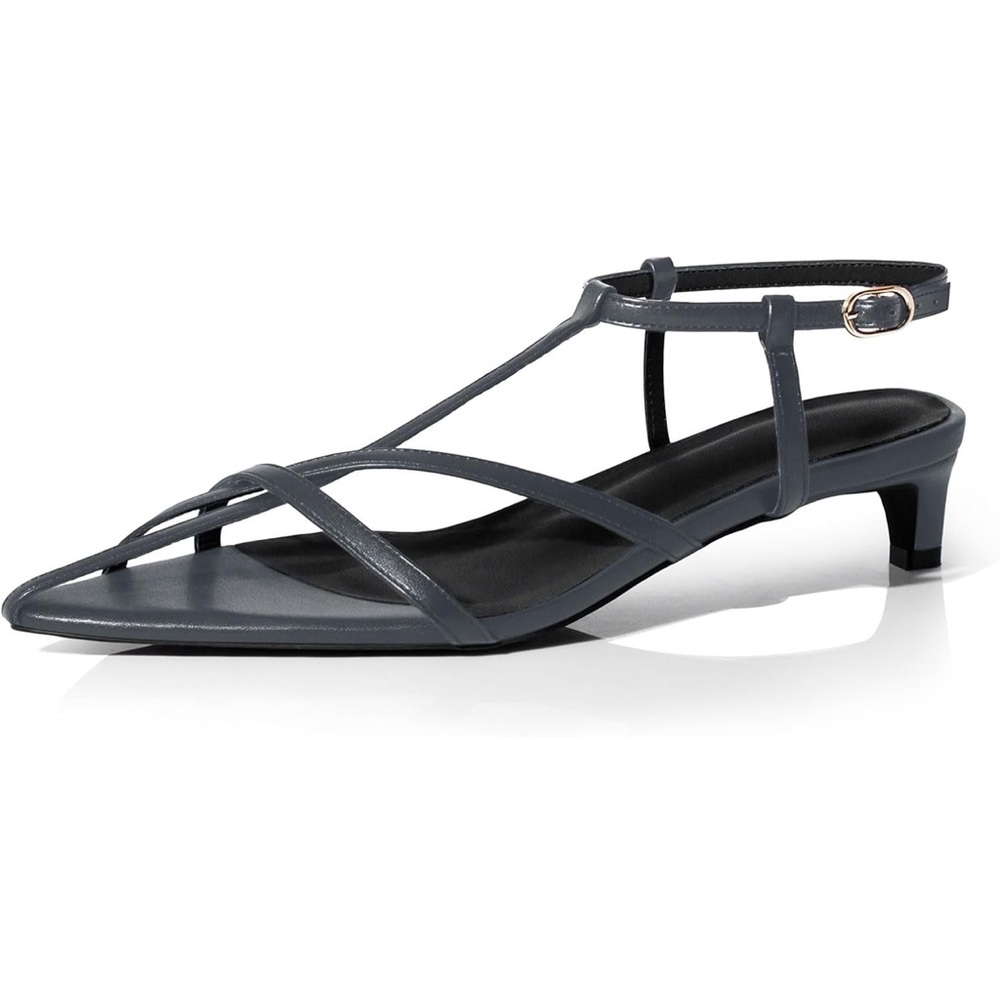 Women Sexy Kitten Low Heel Sandals Retro Ankle Straps Buckle Shoes Open Toe